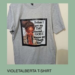 Gray Graphic T-Shirt with Inspirational Print